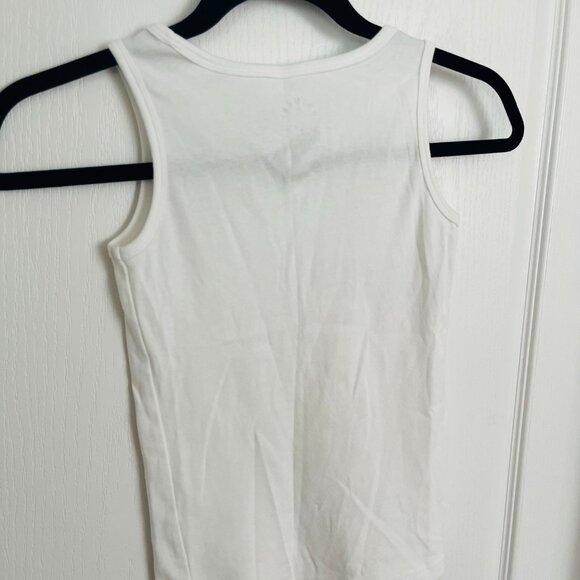 Primary 100% Organic Cotton Solid White Tank Top Kids Unisex Size 10 - Picture 4 of 5
